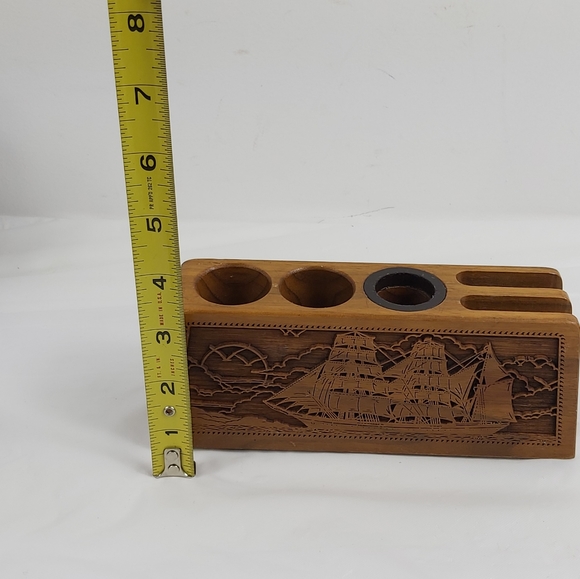 LASERCRAFT WOODEN DESK ORGANIZER SHIP DESIGN - Picture 9 of 14